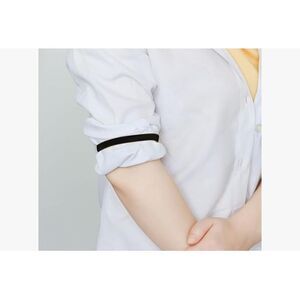 J2 Pairs of Sleeve Holders. Stretch Metal Bracelets for Long Sleeves. Black & Si